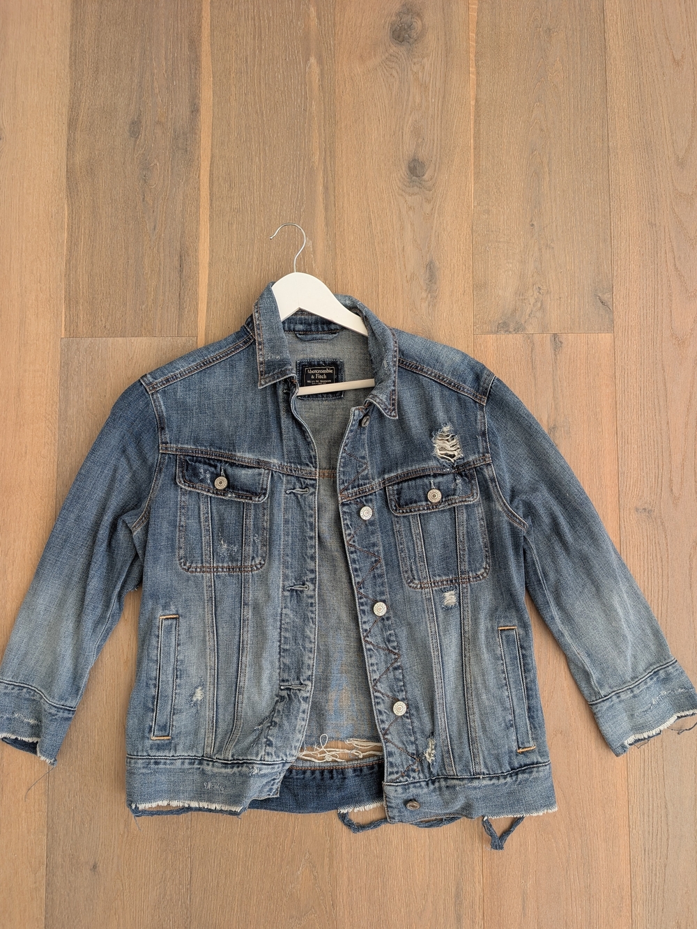 Abercrombie & Fitch Women's Distressed Denim Jacket